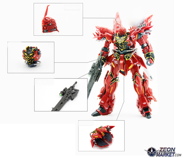 JAO Parts, RG Sinanju Metal Set Rood 15 Opties