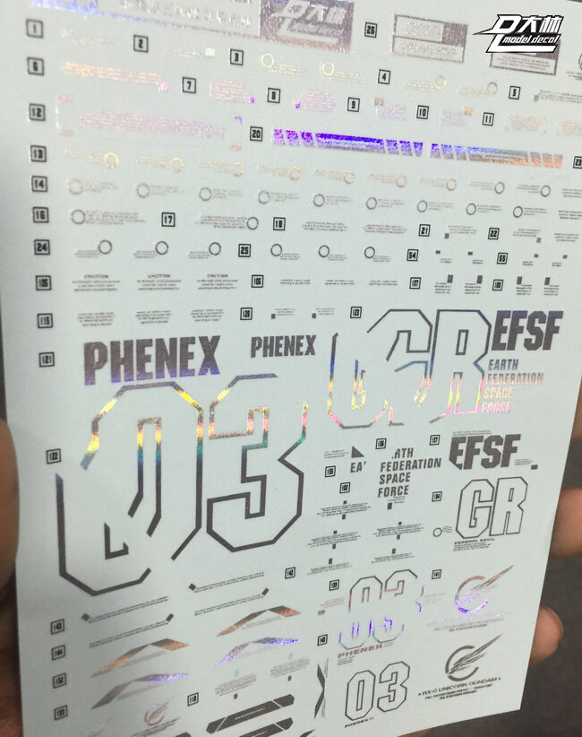 DL-Decal P08 voor Unicorn Phenex Holo/Candy Blauw
