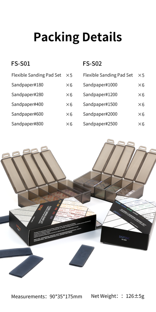 DSPIAE Flexible Sanding Pad Set FS 180-2500 Korrel 30stuks per set