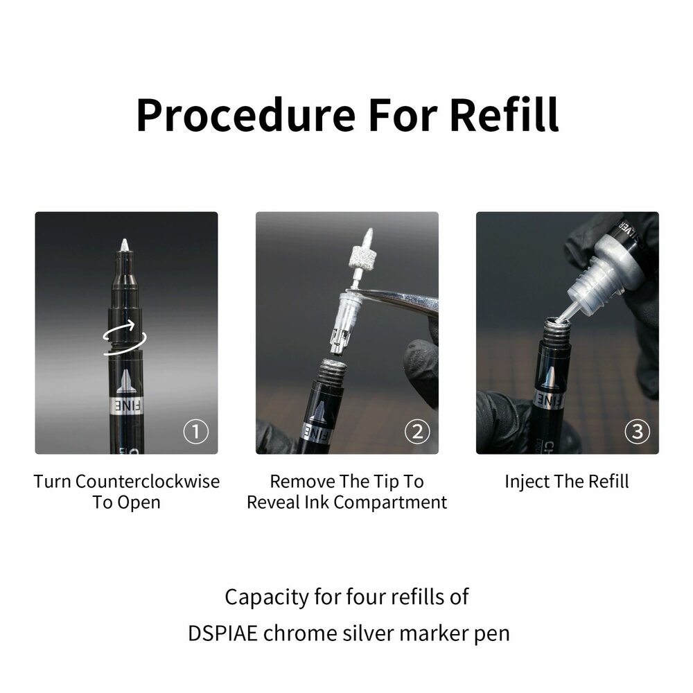 DSPIAE Chrome Silver Refill Voor Markers CR-10 10ml