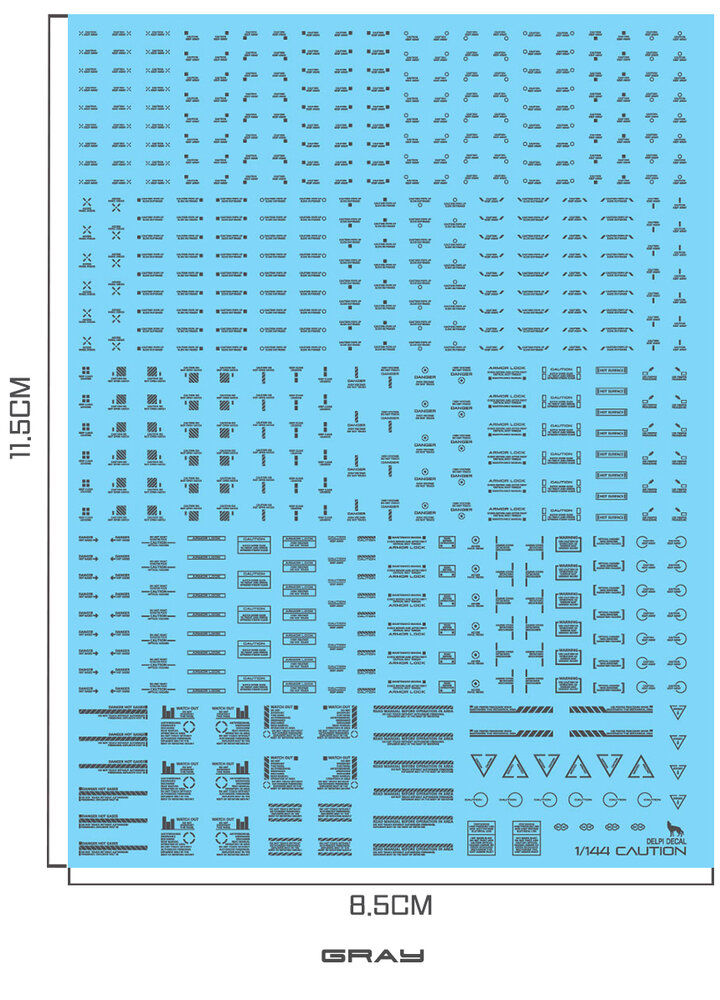 Delpi-Decal 1/144 Caution Signs Grijs