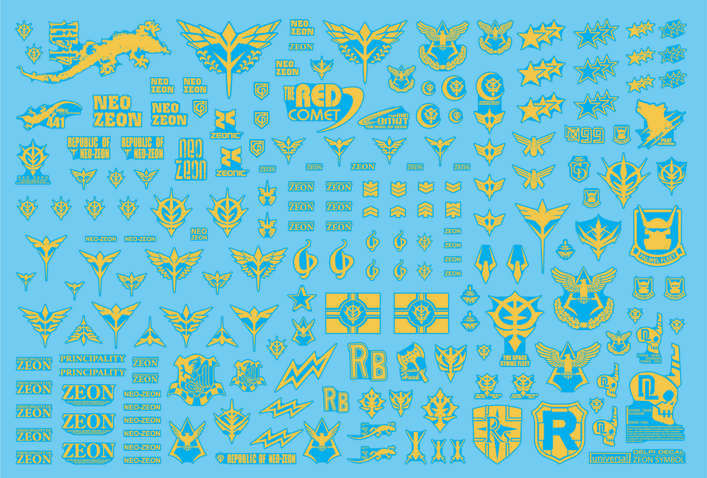 Delpi-Decal Zeon Universal Century Emblemen Goud Holo