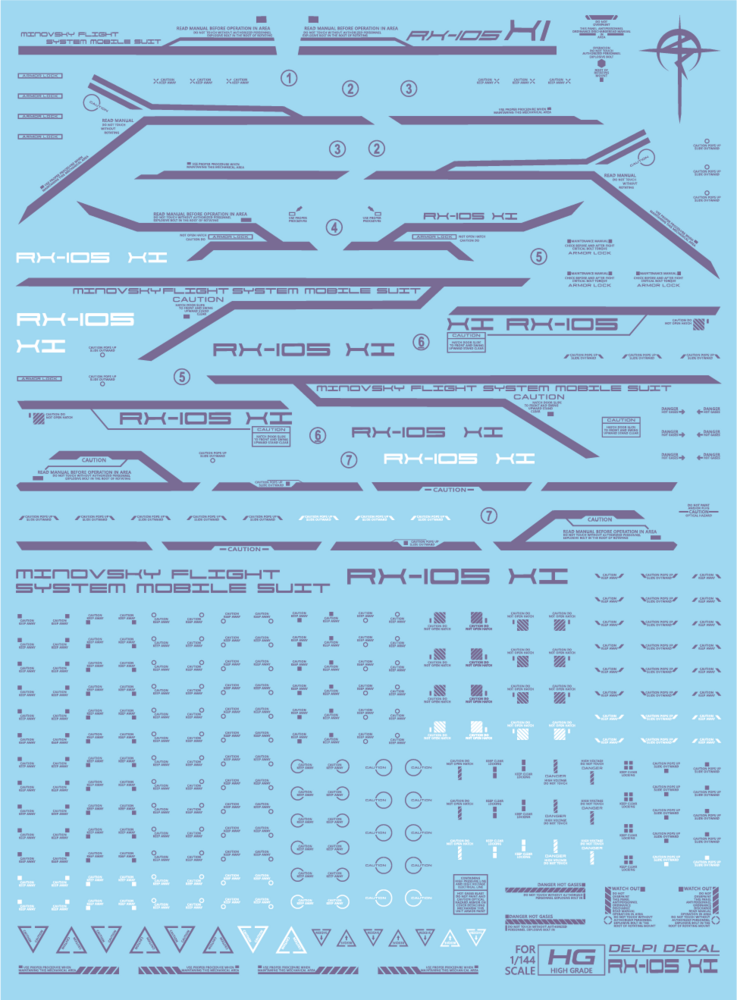 Delpi-Decal HG RX-105 XI Paars Wit Holo