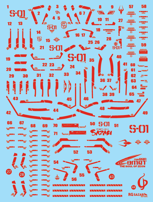 Delpi-Decal  RG Sazabi Rood Holo