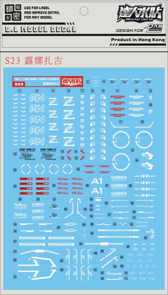 DL-Decal S23 voor MG Gunner Zaku Warrior Lunamaria