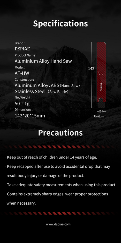 DSPIAE Aluminium Alloy Handzaag AT-HW + Blad