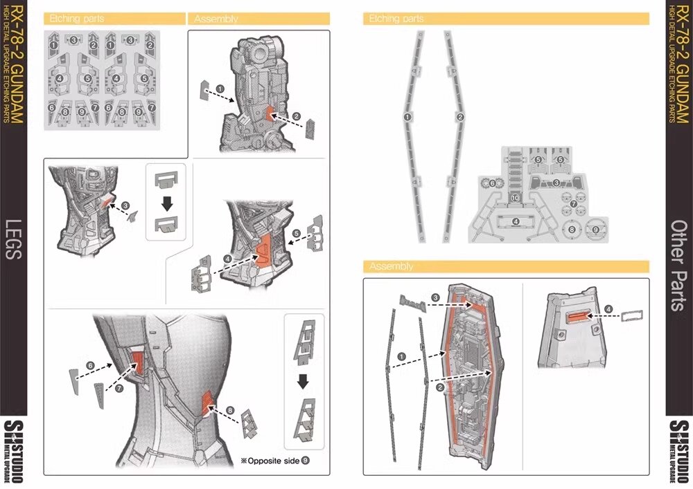 SH Studio RG RX-78-2 Gundam Ver.2.0 SHEU043 Photo Etch Set