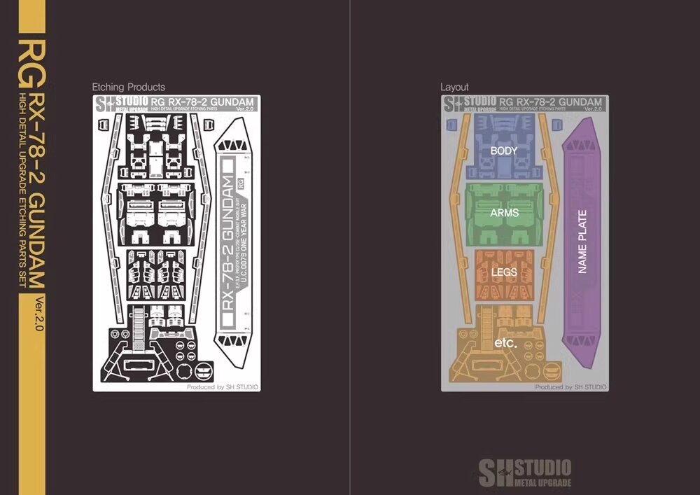 SH Studio RG RX-78-2 Gundam Ver.2.0 SHEU043 Photo Etch Set