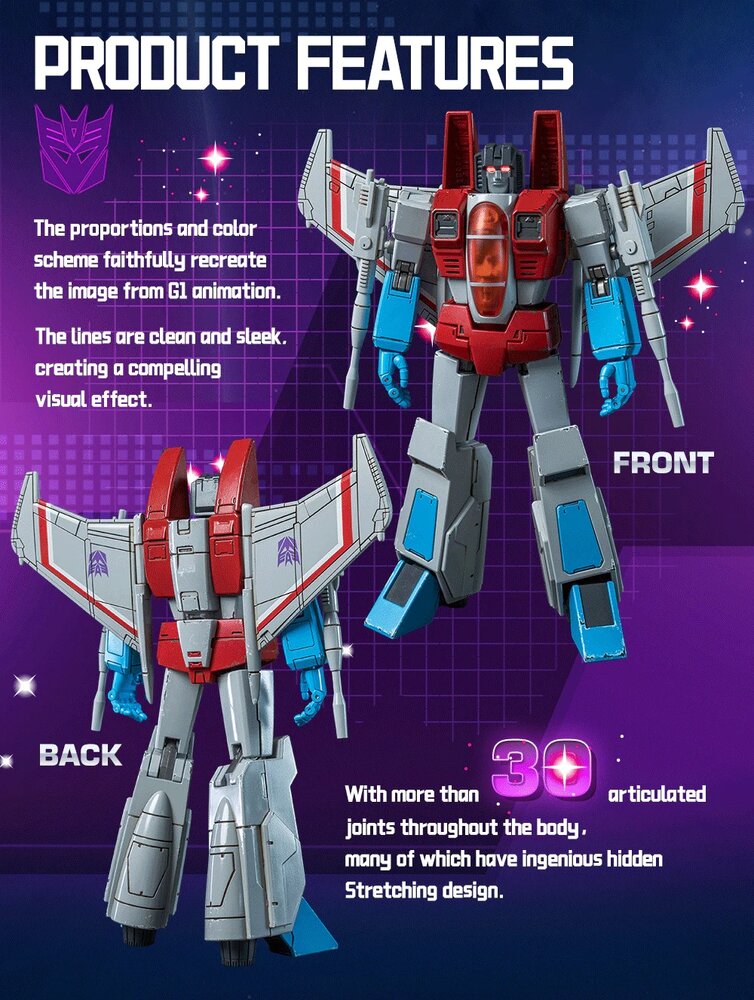Yolopark Transformers: Generation 1 Starscream 19cm Model AMK Pro Series