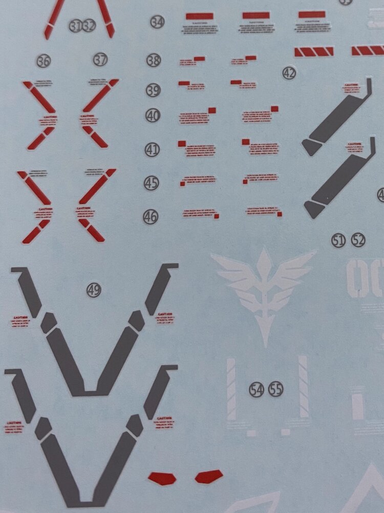 Flaming-Snow MG-40 Sinanju Stein (Narrative Ver.) Fluorescent Decals