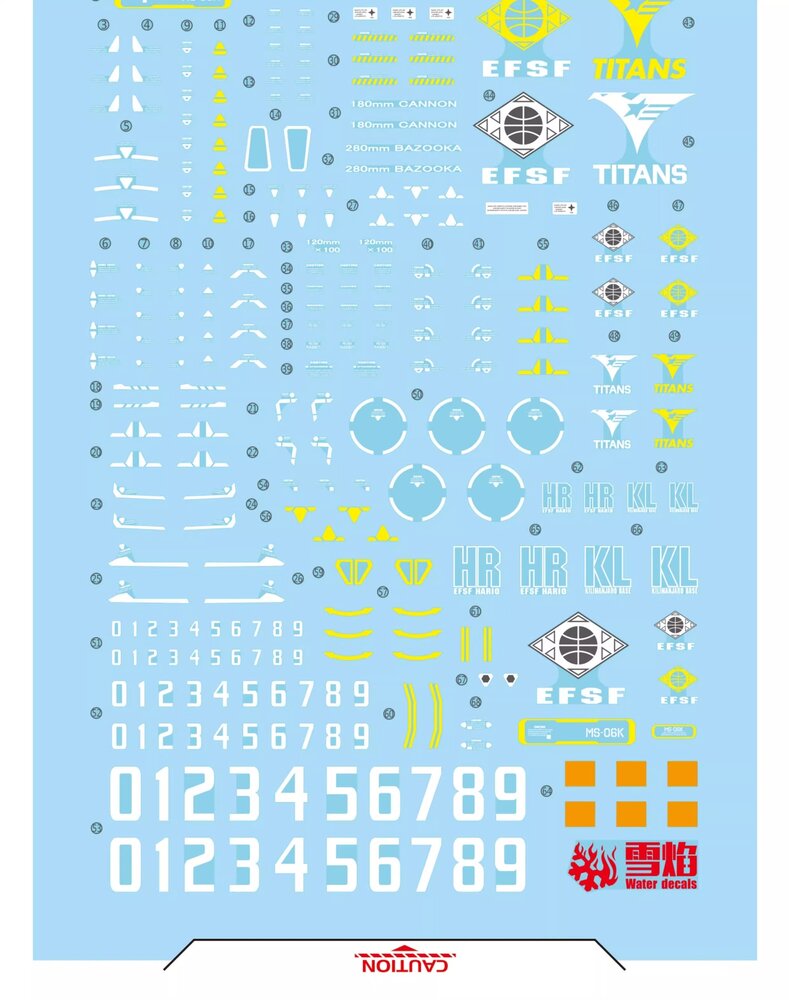 Flaming-Snow MG-162 MS-06K Zaku Cannon Ver. Z Fluorescent Decals