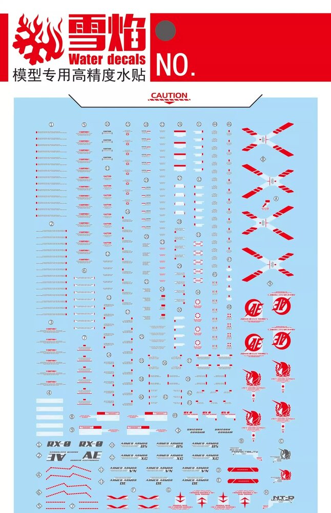 Flaming-Snow MG-116 Unicorn Perfectibility Fluorescent Decals