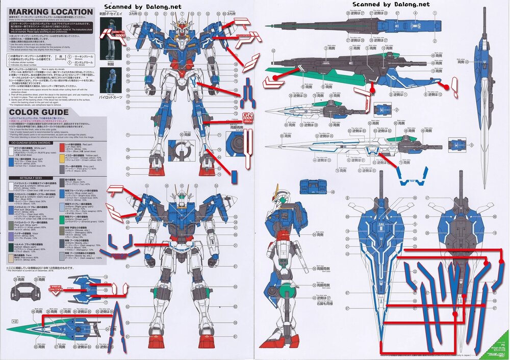 Flaming-Snow PG-02-2 OO Gundam Seven Sword/G Inspection Fluorescent Decals