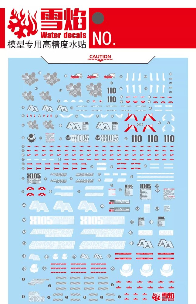 Flaming-Snow MG-115 Aile Strike Ver. RM Fluorescent Decals