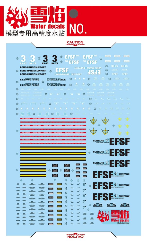 Flaming-Snow MG-29 Guntank Fluorescent Decals