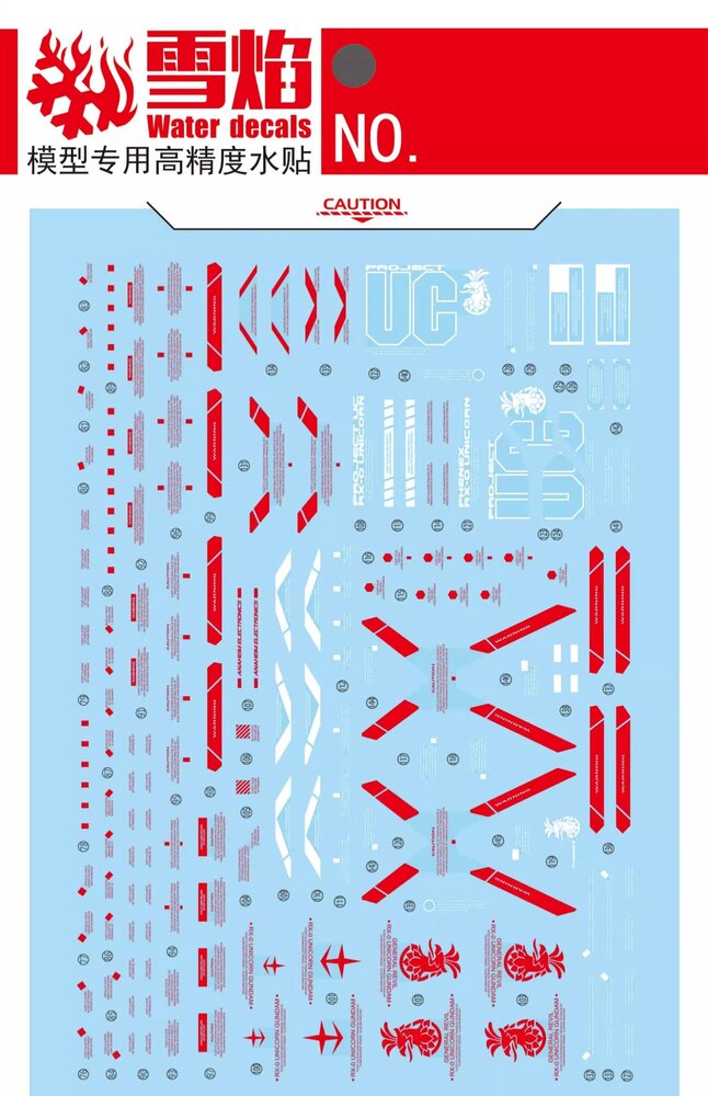 Flaming-Snow PG-14 Unicorn Phenex Fluorescent Decals