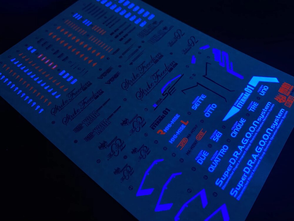 Flaming-Snow MG-59 Strike Freedom Fluorescent Decals