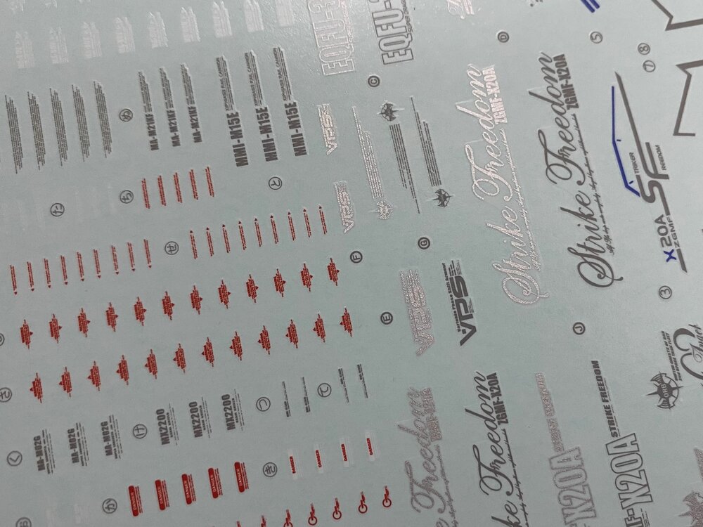 Flaming-Snow MG-59 Strike Freedom Fluorescent Decals