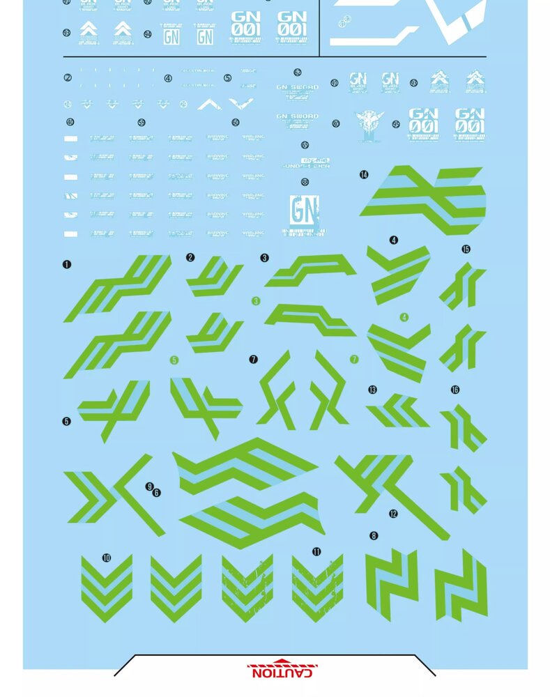 Flaming-Snow PG-16 Exia Repair Cyber Color Fluorescent Decals