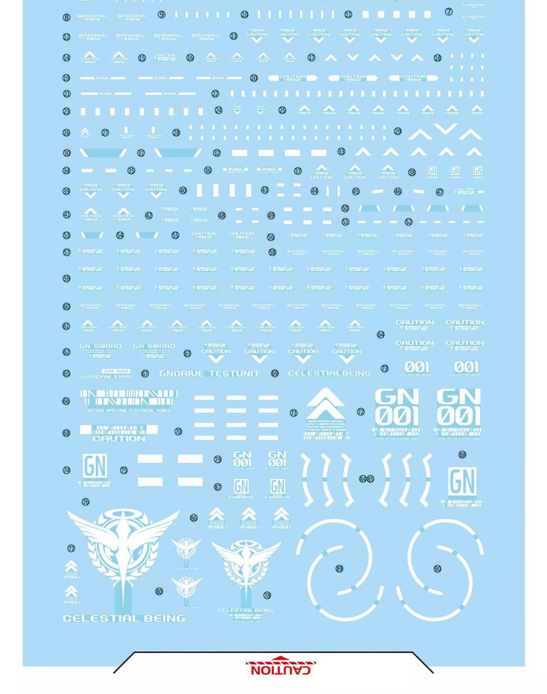 Flaming-Snow PG-16 Exia Repair Cyber Color Fluorescent Decals