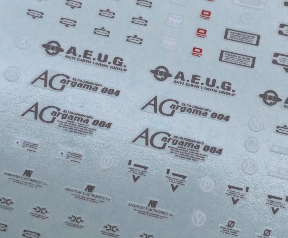 Flaming-Snow MG-33 Gundam MK-II Ver 2.0 A.E.U.G. Fluorescent Decals