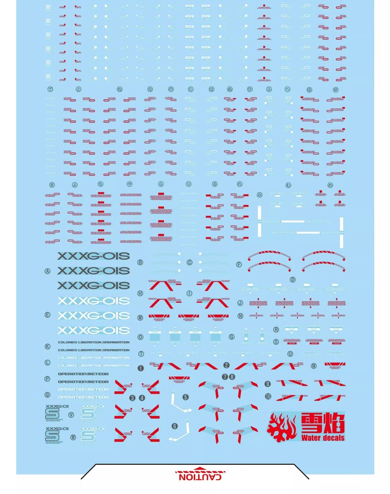 Flaming-Snow MG-131 Gundam Shenlong EW Fluorescent Decals