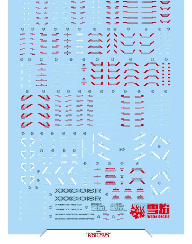 Flaming-Snow MG-130 Sandrock Gundam EW Fluorescent Decals