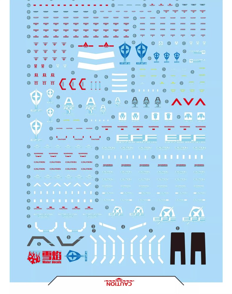 Flaming-Snow MG-136 AGE 1 Full Glansa Fluorescent Decals