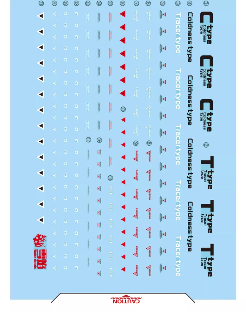 Flaming-Snow MG-134 F90 Mission Pack C &amp; T Type Fluorescent Decals