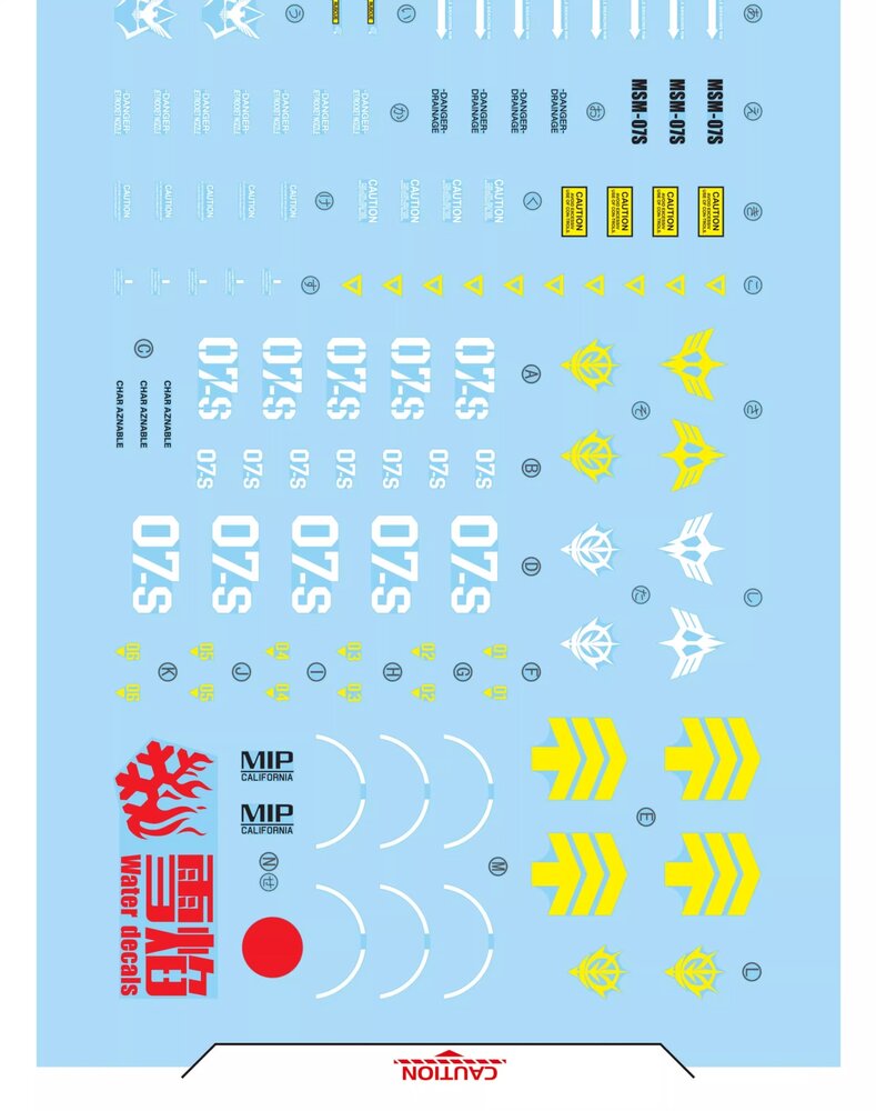 Flaming-Snow MG-157 MSM-07S Z&#039;Gok Fluorescent Decals