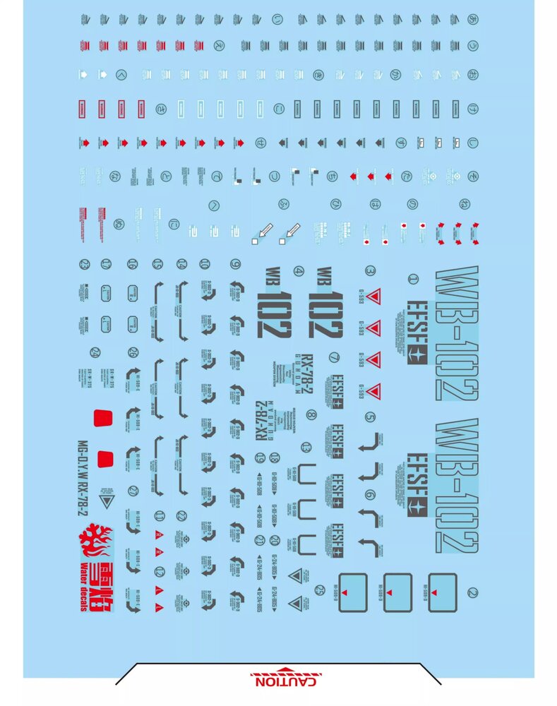 Flaming-Snow MG-145 RX-78-2 One Year War Fluorescent Decals