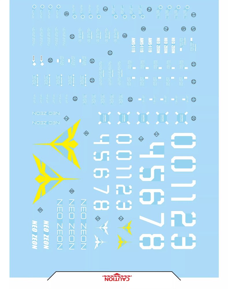 Flaming-Snow MG-144 AMS-119 Geara Doga Fluorescent Decals