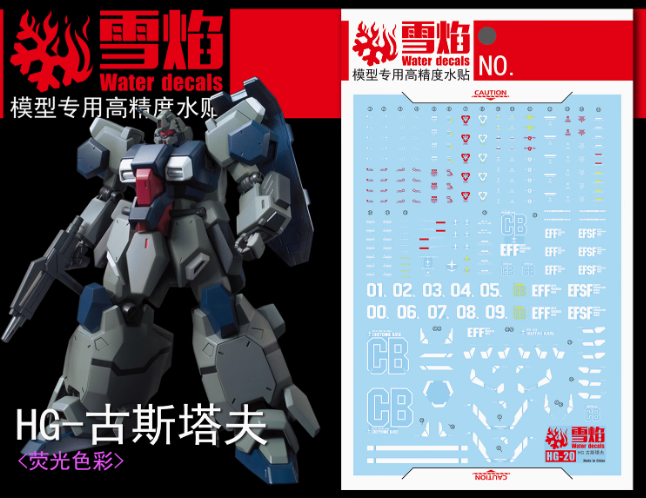 Flaming-Snow HG-20 Gustav Karl (Unicorn Ver) Fluorescent Decals