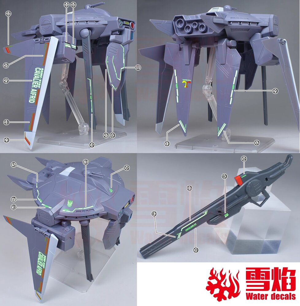 Flaming-Snow HG-106 Cavalier Aifrid Fluorescent Decals