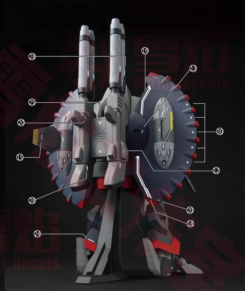 Flaming-Snow HG-85 Destroy Gundam Fluorescent Decals