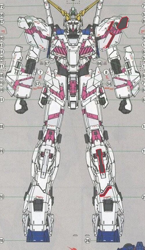 Flaming-Snow RG-25 Unicorn + Armed Armor DE Shield Fluorescent Decals