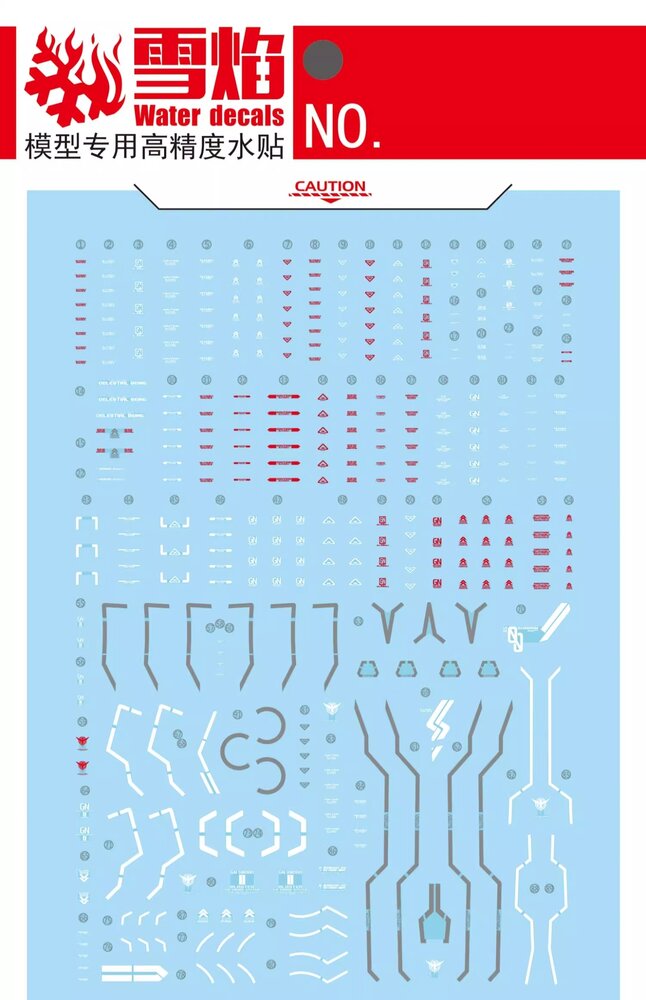 Flaming-Snow RG-09 00 Gundam Seven Sword/G Inspection Fluorescent Decals
