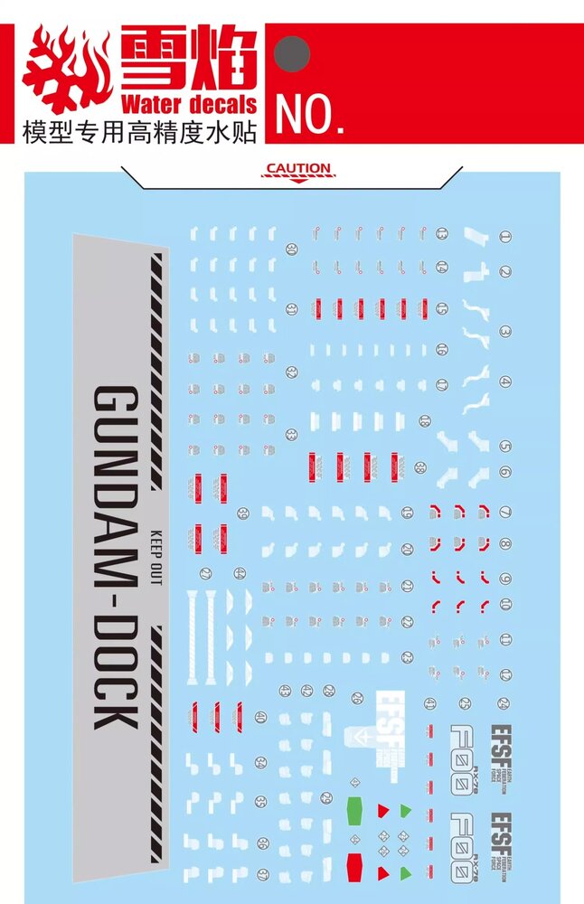 Flaming-Snow RE-15 RX-78F00 Gundam Fluorescent Decals