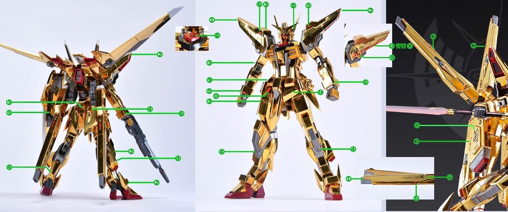 Flaming-Snow NG-TVA Akatsuki Gundam Fluorescent Decals