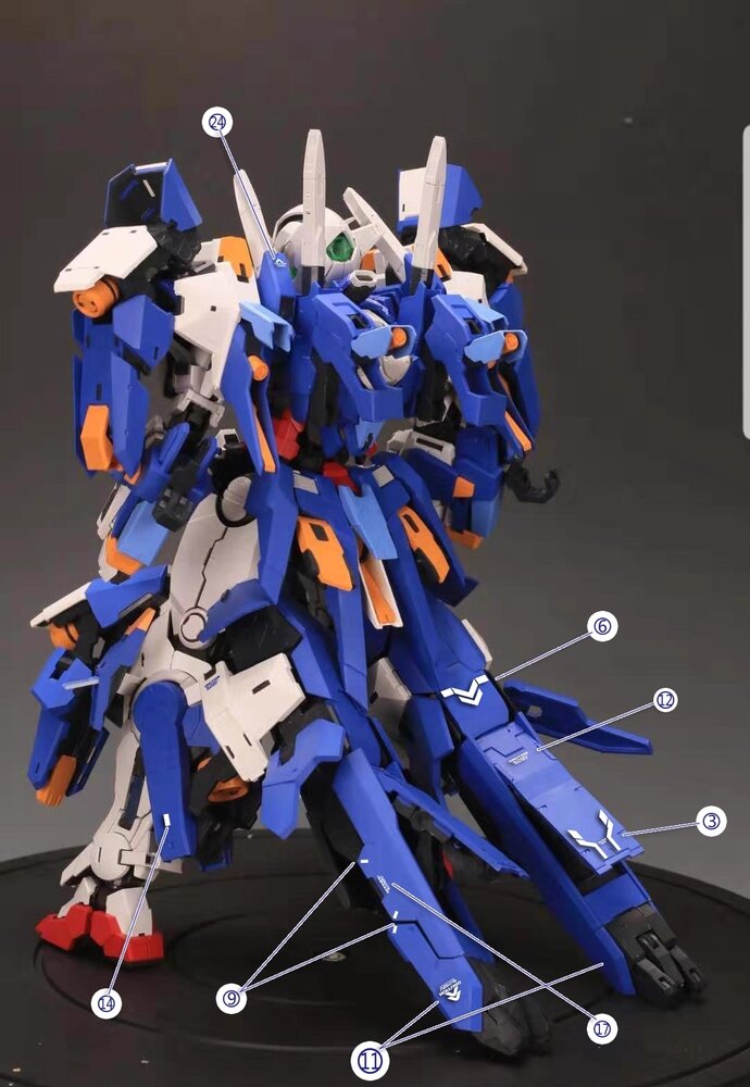 Flaming-Snow PG-X Gundam Avalanche Exia Fluorescent Decals