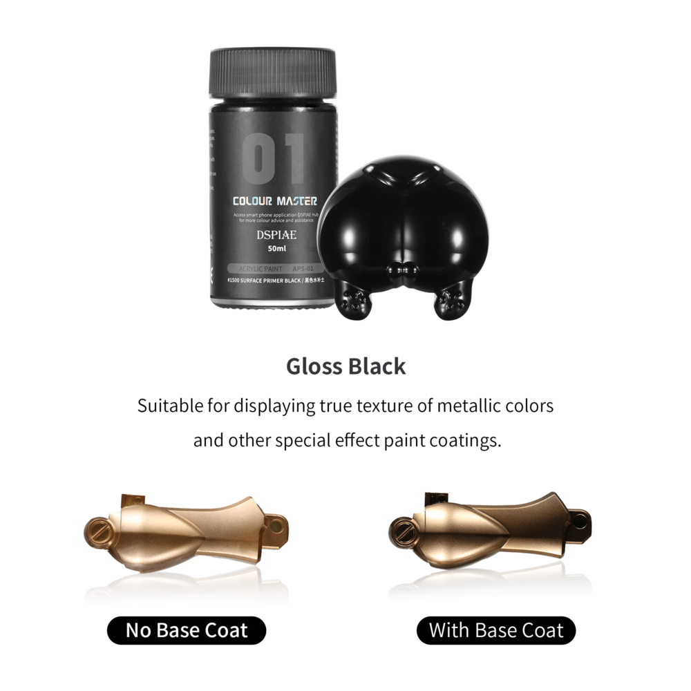 DSPIAE Acrylic Surface Primer Gloss Black 50ml APS-01