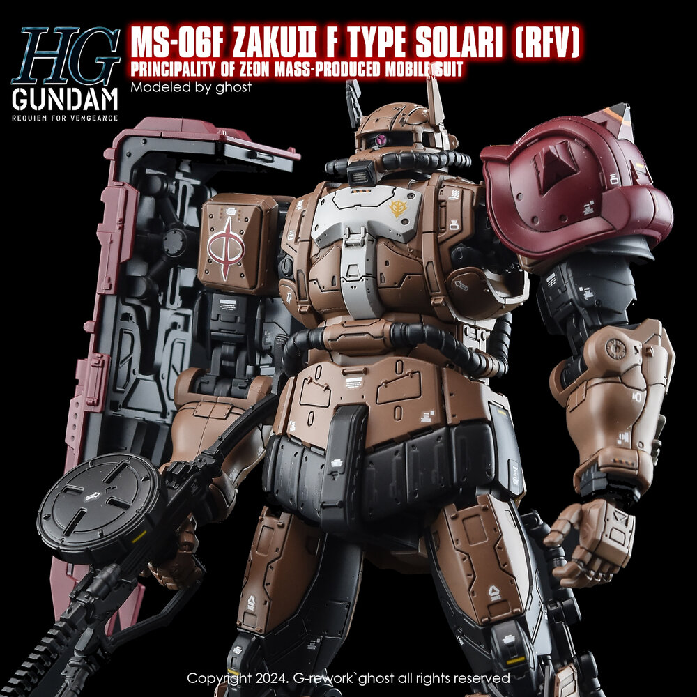 G-REWORK HG MS-06F Zaku II F Type Solari (RFV) Decals