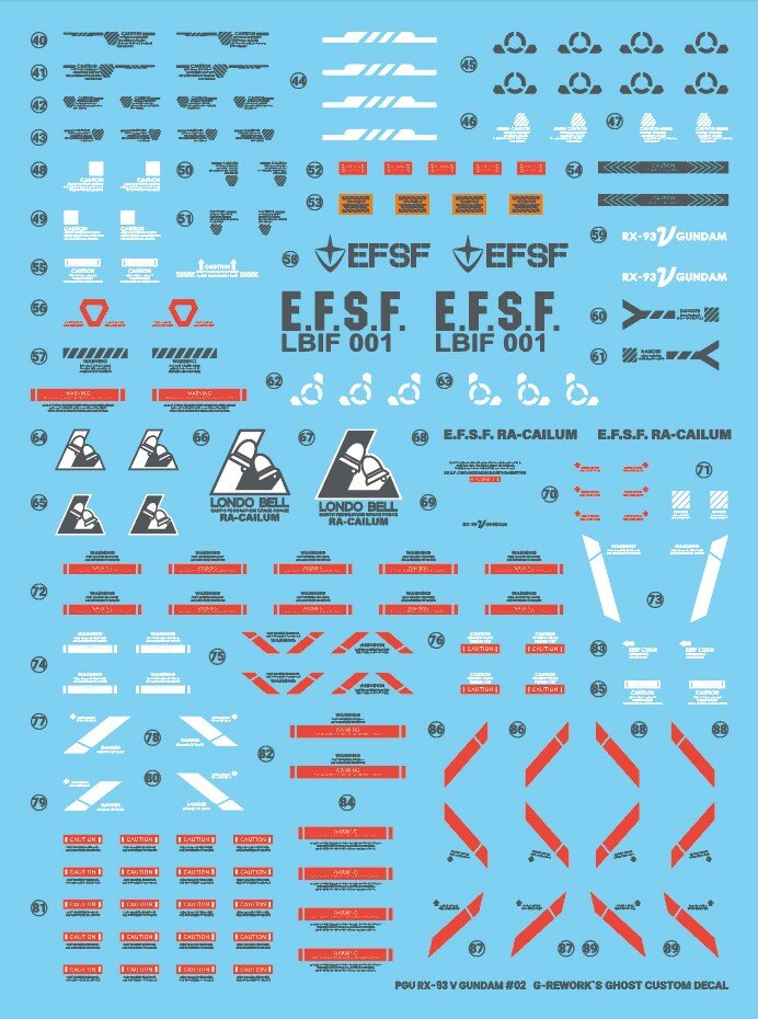 G-REWORK PG Unleashed RX-93 V Gundam Decals
