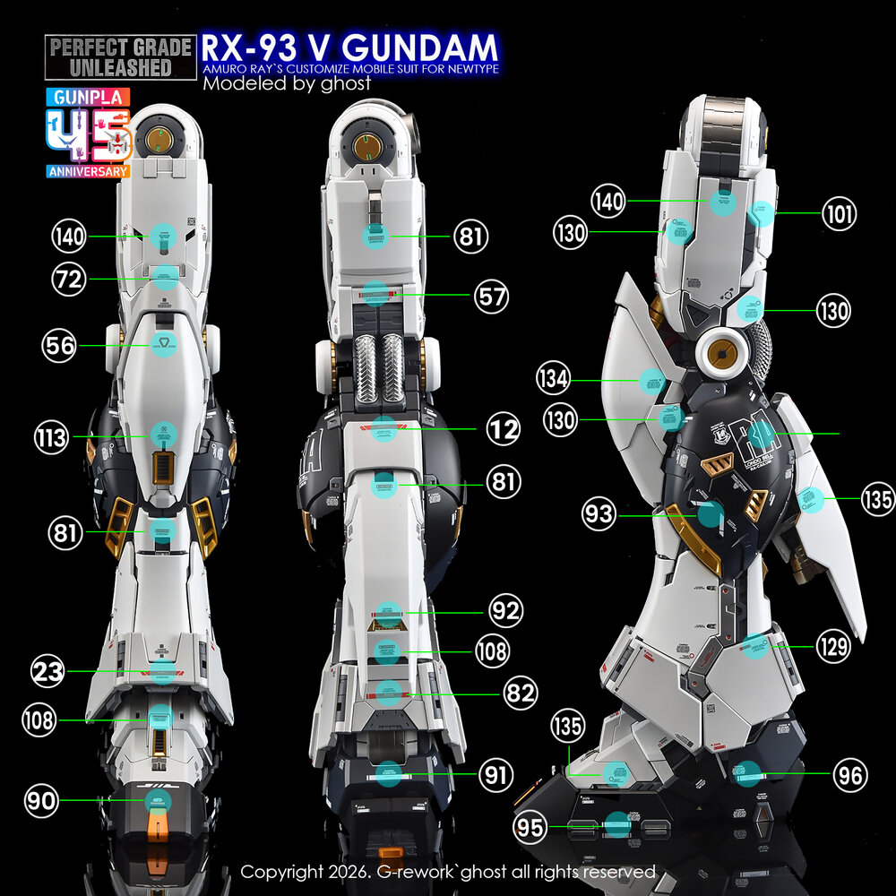 G-REWORK PG Unleashed RX-93 V Gundam Decals