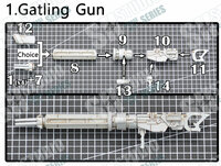 RG MSN-04 Sazabi Dual Gatling Gun plus Metal Chains (Resin Pakket)
