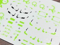 Flaming-Snow MG-121 RX-78-2 Ver. 3.0 (Recirculation Color/Neon Green) Fluorescent Decals