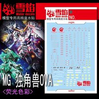 Flaming-Snow MG-112 Unicorn OVA Fluorescent Decals