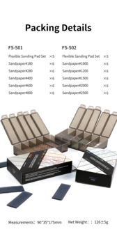 DSPIAE Flexible Sanding Pad Set FS 180-2500 Korrel 30stuks per set