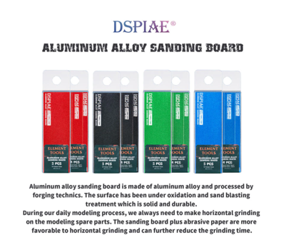 DSPIAE Aluminum Alloy Sanding Board AS-25 3stuks