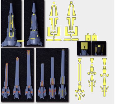 Cantonese-C Precut Tape voor Bandai MG Providence Shell